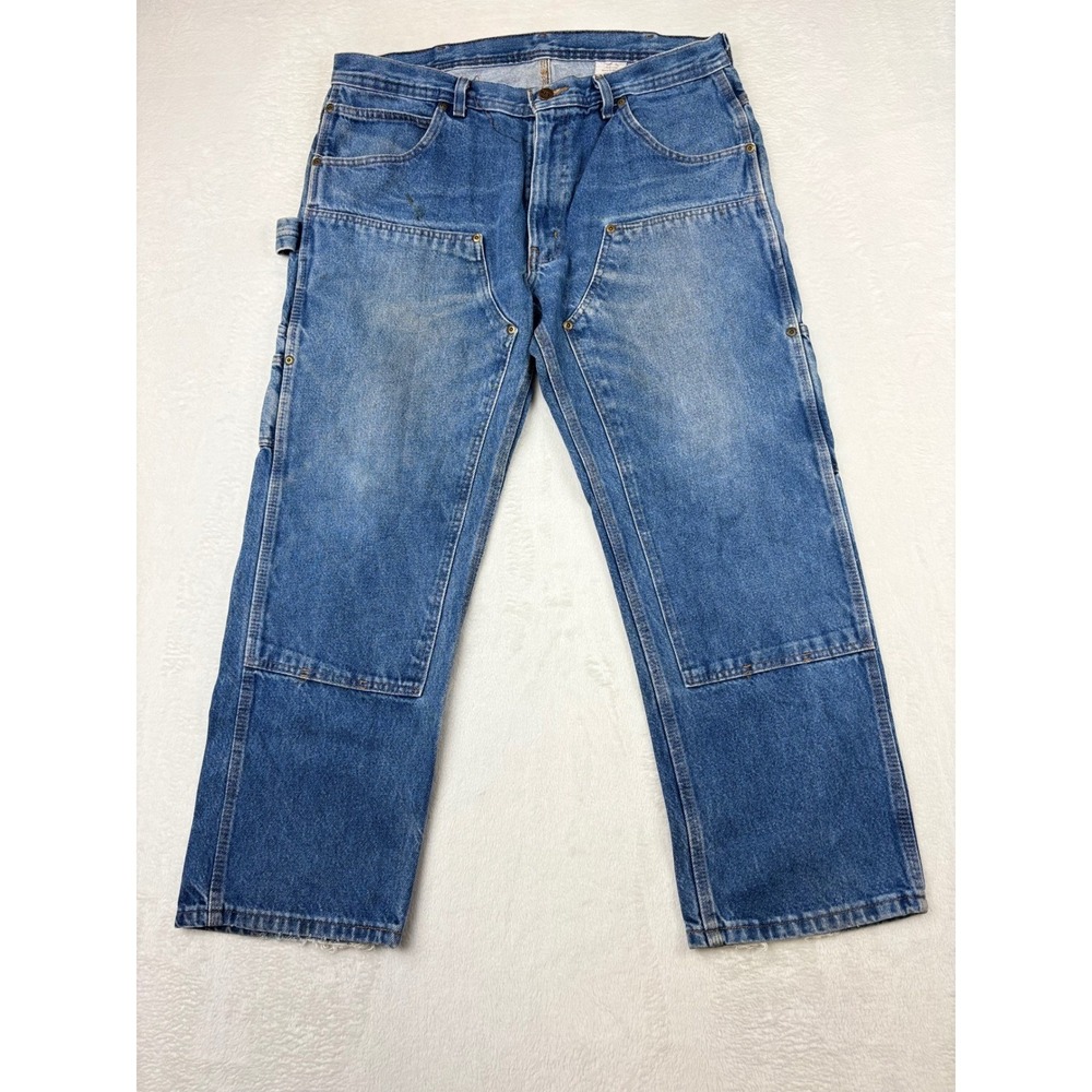 Key Industries Mens Double Knee Carpenter Jeans Blue Denim 36x29 Work Utility